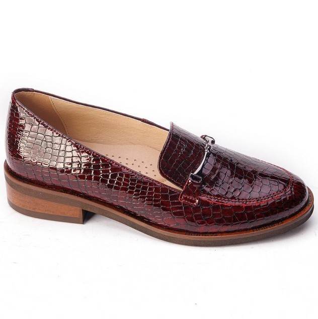Мокасины1004-ciemny-bordo-waz-w лак.кожа-кожа бордовый